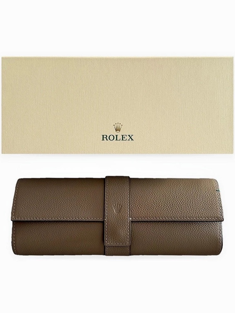 New Rolex Leather Watch Roll Pouch With Presentation Box